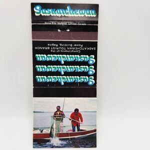 Vintage Matchbook Saskatchewan Tourist Branch Ragina Canada Fishing